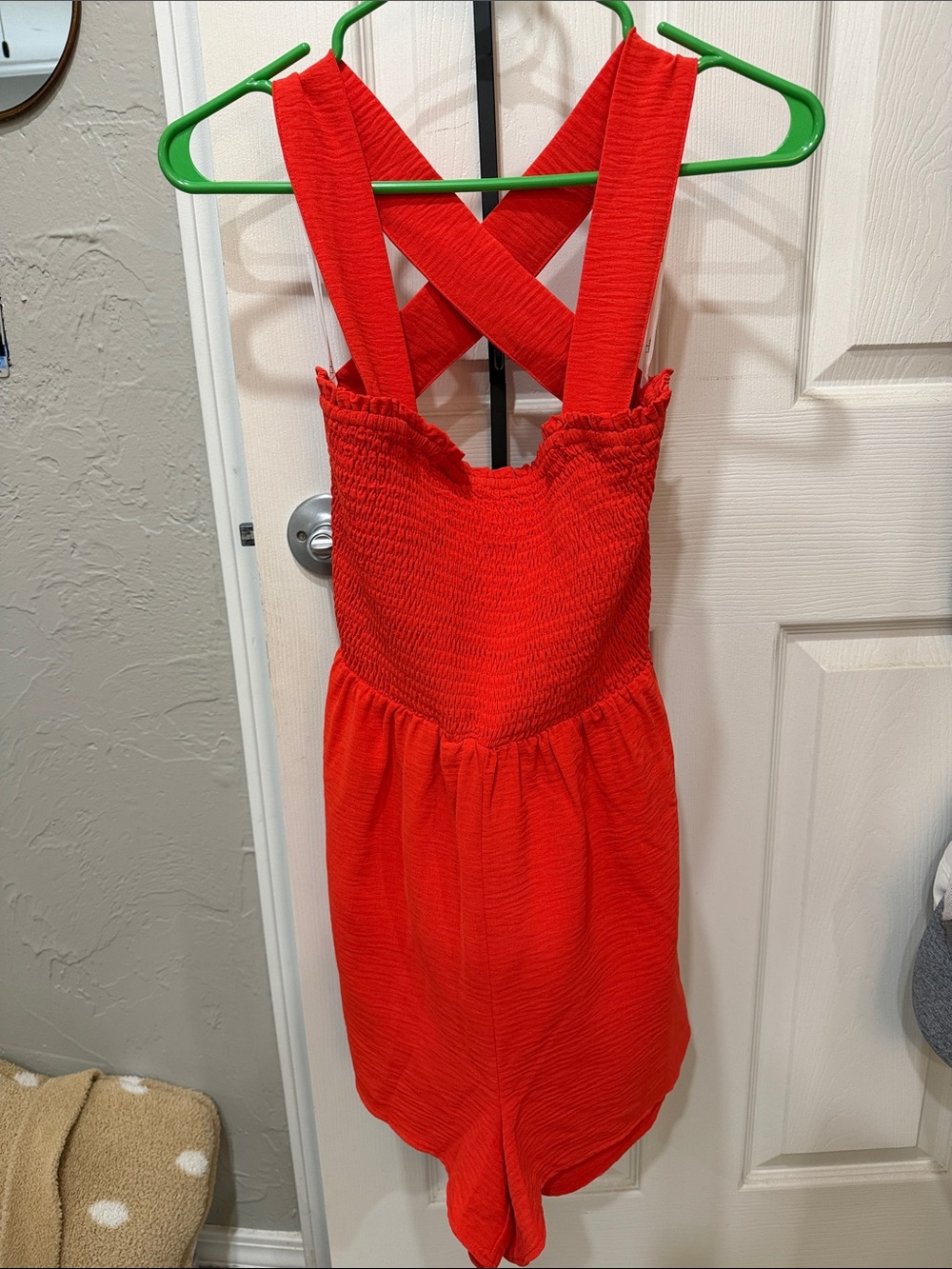 Lulus tie back orange/red romper NWT